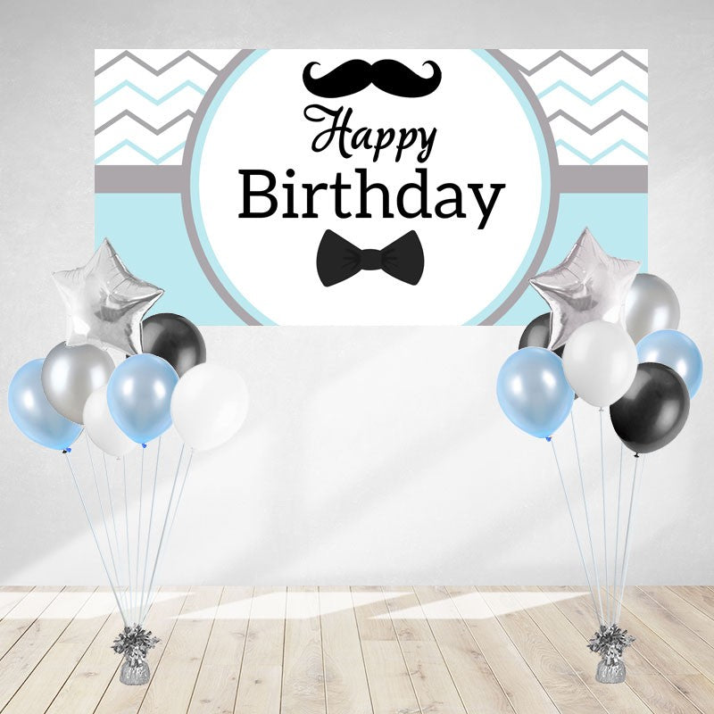 Mr Gentleman Birthday Banner & Balloon Bundle