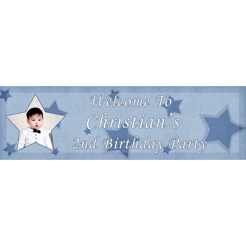 We had a banner printed with Christian's photo for his special birthday party. Everyone loved it.