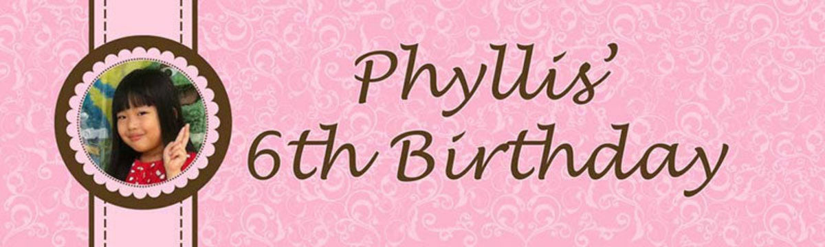 Elegantly Pink Banner with lovely paisley design and classic fonts. Add on banner for a personalised backdrop.