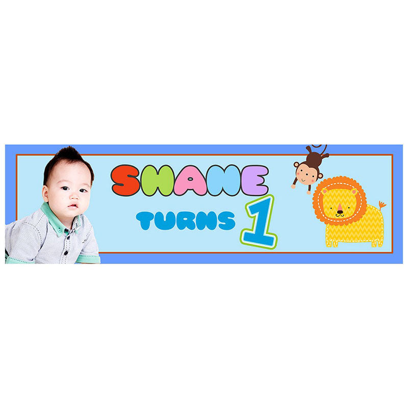 Bright colours animals and banner for your special birthday party.