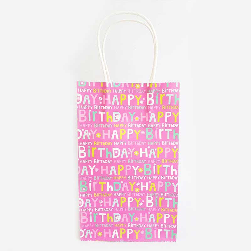 Pink Birthday Paper Gift Bags for 1st birthday celebration.