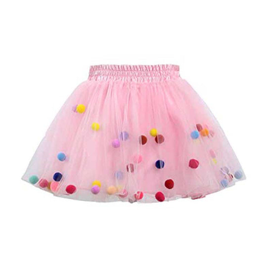 Pink Tutu Skirt with Pom Pom
