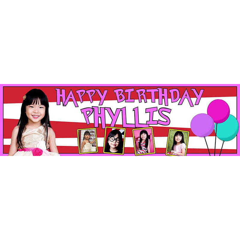 Pink premium fantastic banner - displaying the milestone of the birthday star.