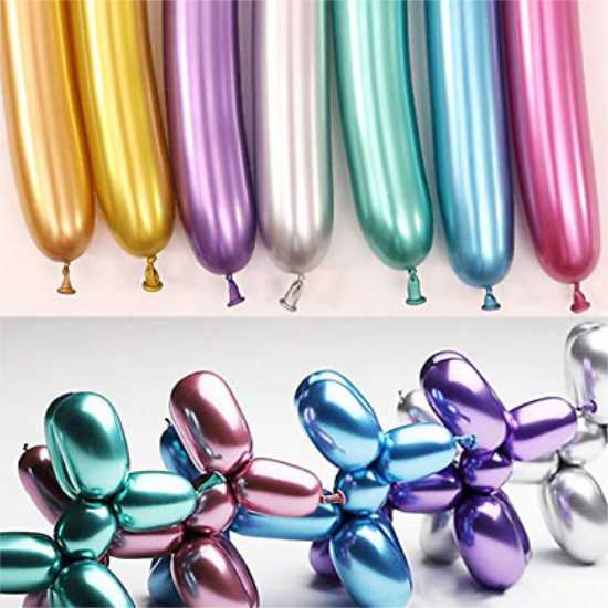 Chrome Coloured 260 Twisting Balloons.