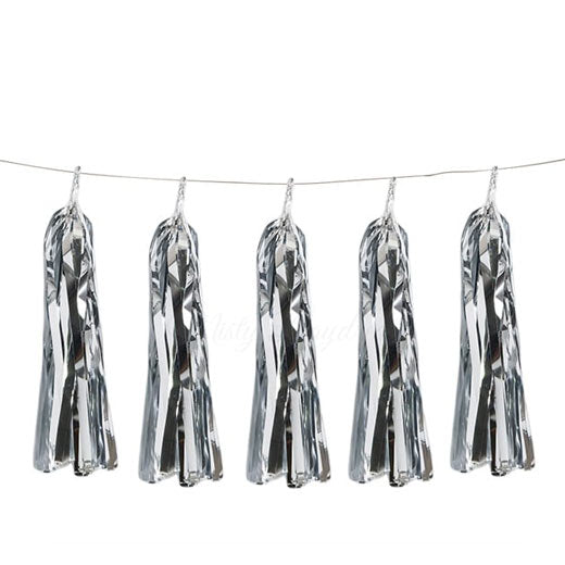 Silver Party Foil Tassels