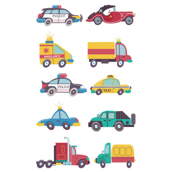 Vehicles & Transportation Tattoo (1 sheet)