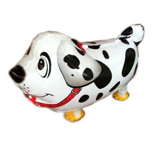 Walking Pet Balloon in shape of a Dalmatian.