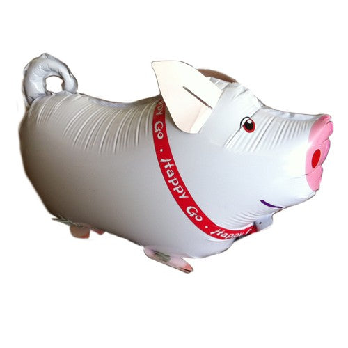 Oink Oink. Little pig walks around in the style of a helium filled walker balloon.