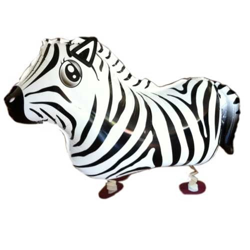 Zebra walking animal balloon for the jungle party.