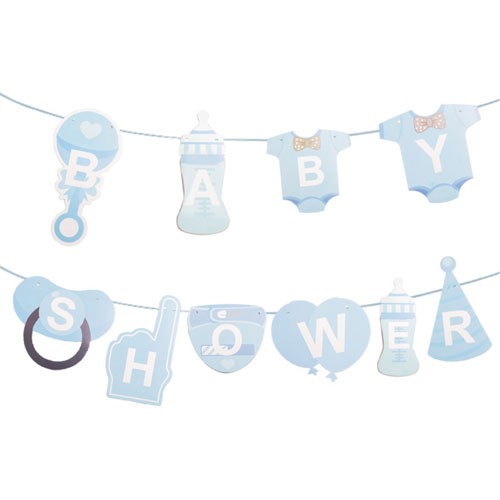 Baby Shower Banner comes with cute cutouts of baby attire catering to your party decoration needs.