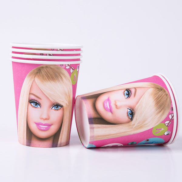 Barbie dol birthday party cups.