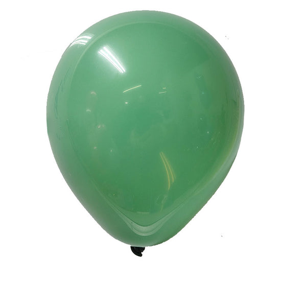 Bean Green Coloured Matt Latex Balloons can be filled will air or helium.