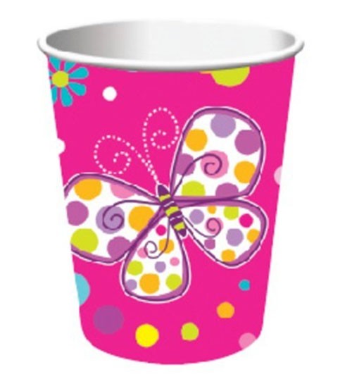 Butterfly and Flowers Cups