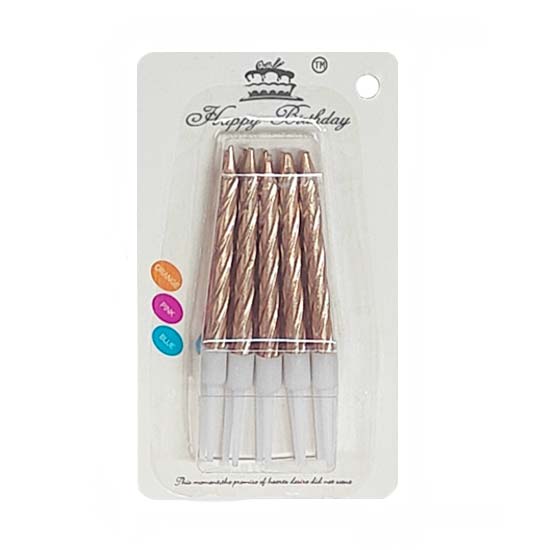 Champagne Gold Shimmer Cake Candles for birthday cake.