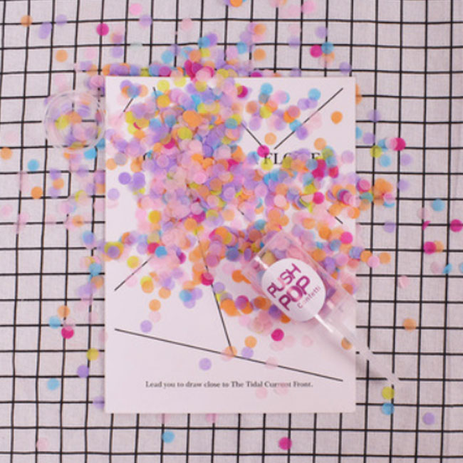 Mixed Colours Confetti in a Push Pop.