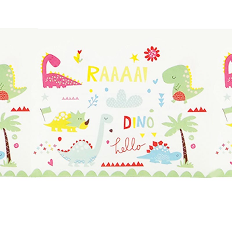 Get this coloured Cute Dino table cover to decorate your cake table and take some memorable photos for your party event!