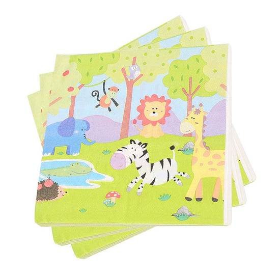 Plan a Animals themed party and make your child's birthday a special and unforgettable one.    These party napkins serves well to set your birthday star's table
