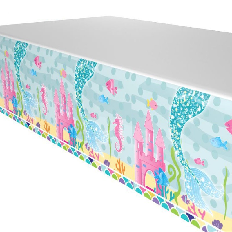 Get this cool Cute Little Mermaid table cover to decorate your cake table and take some memorable photos for your party event!