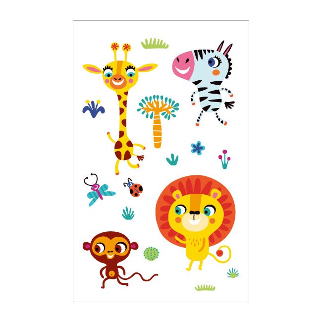 Great party favors for a Jungle themed party. Give these non-toxic Jungle Animals Tattoos away as party favors and prizes at your jungle birthday party! 