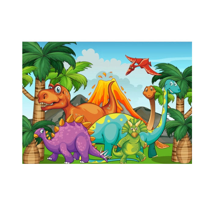 Dinosaur themed backdrop for the great birthday decoration set up.