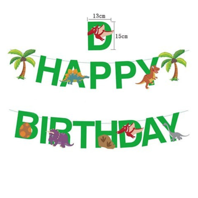 Happy Birthday Banner - for dinosaur theme decoration setup