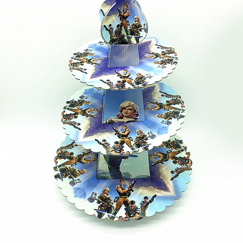 Fortnite Cupcake Stand for the sweet treats display.