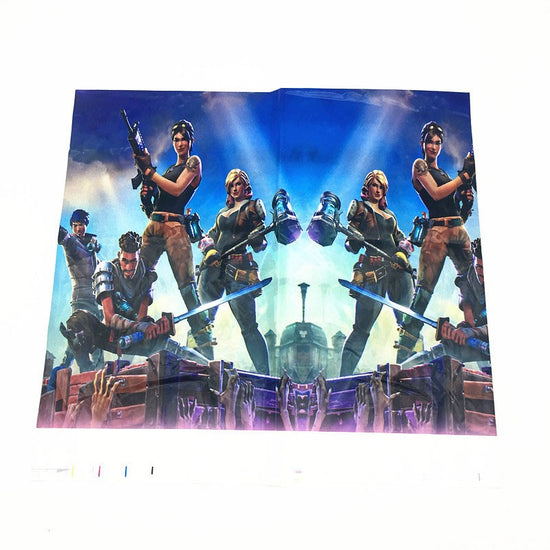 Get this cool Fortnite table cover to decorate your cake table and take some memorable photos for your party event! 