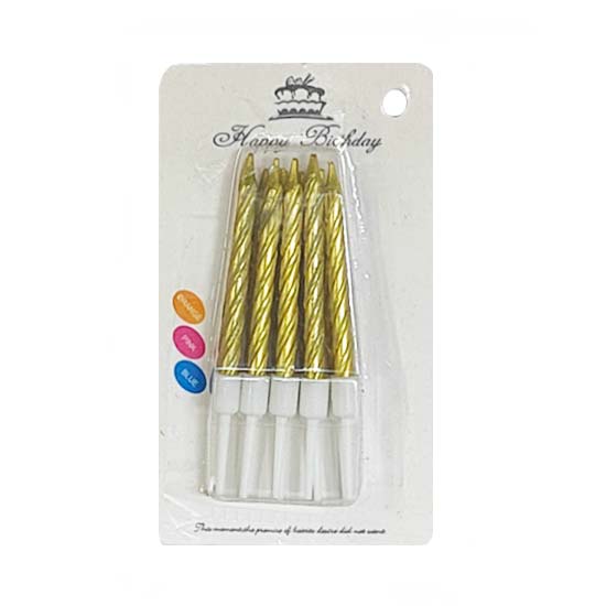 Gold Shimmer Cake Candles decorate your birthday cake with lots of shimmering.