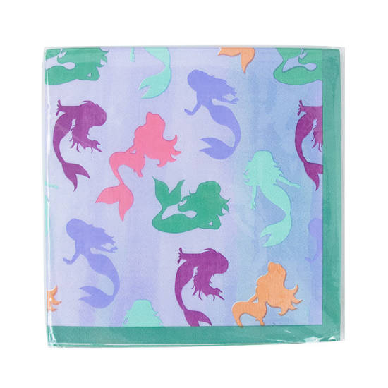 Golden Mermaid Party Napkins for serving the birthday cake.