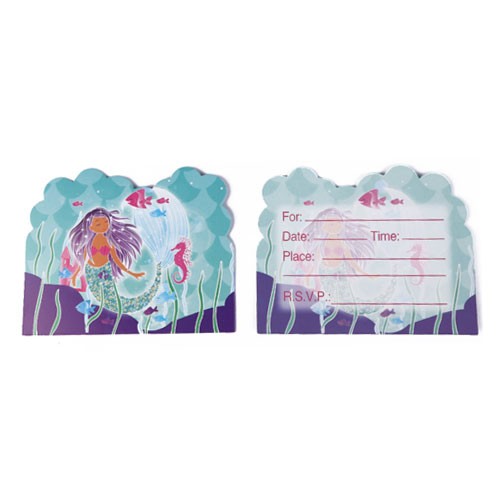 Magical Mermaid Party invitation cards to invite your little guest to you party. Includes 6 pieces.