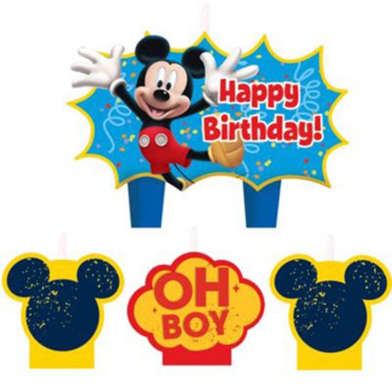 Singapore No 1 wholesale party store - Decorate your Mickey Mouse themed birthday cake with a bright coloured Mickey Playtime candles set.