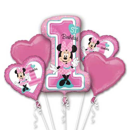 Minnie 1st Birthday Balloon Bouquet