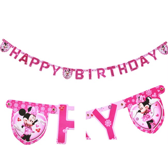 Minnie Happy Birthday Banner at Wholesale prices and widest range of many other decoration stuff.