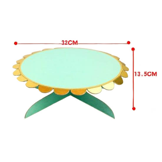 Mint Green Gold Trim Cake Stand
