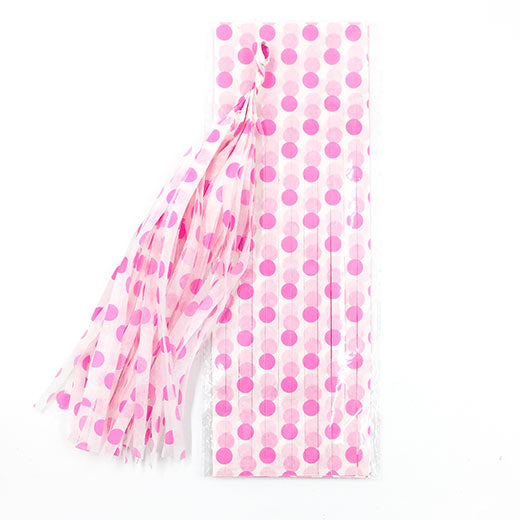 Pink Dots Party Paper Tassels