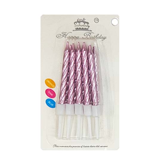 A pack of Pink Shimmer Cake Candles so bright that it pops! Great to dress up your beautiful birthday cakes these candles.