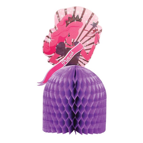 Decorate your cake table with a nice pop out table centerpiece with the Princess Centerpiece with a honeycomb dress. Decorate your cake cutting session and impress everybody.