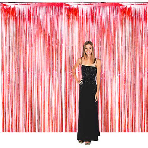 Check out the red backdrop we put up for Maisie's Superheroes birthday party.