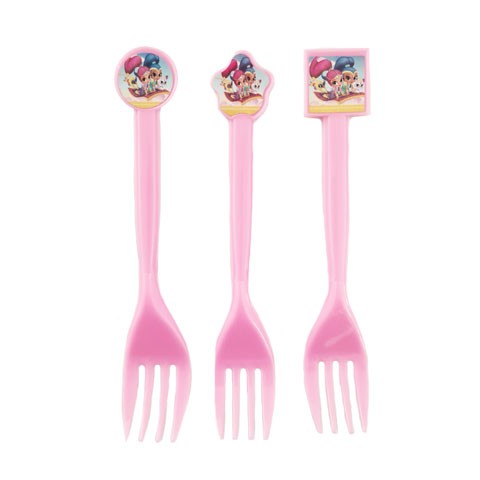 Shimmer & Shine pink forks for. the dessert table and cake serving.
