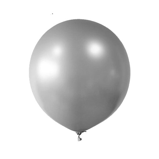 36 inch jumbo sized balloon in Classic Silver to set up for your lively elegant themed garland or party backdrop.