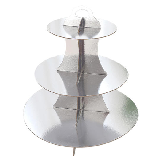 Silver Foil shimmering Cupcake stand or dessert treat display.