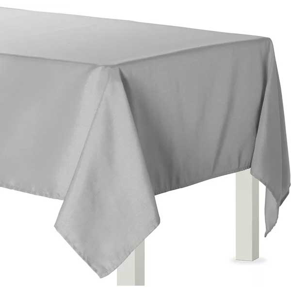 Silver tablecover for wedding anniversary, solemnisation or birthday party.