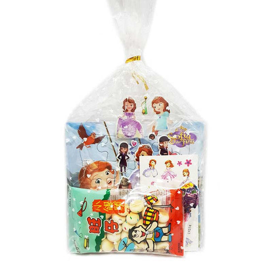 Sofia the First Puzzle Gift Set A perfect favour gift pack to mark the fun and interesting Birthday Party. Delight all your guests and friends and classmates with bag gift set