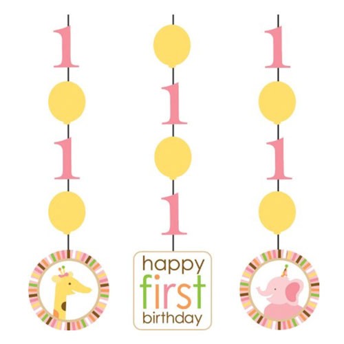 Sweet at One Girl Hanging Decorations for 1st birthday party decoration.