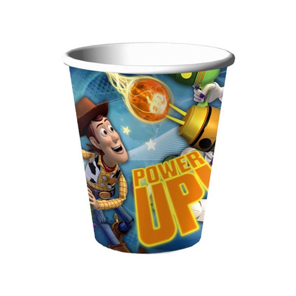 Fun and Colourful party cups printed Toy Story fun characters, including Woody Package includes 8 pcs of lovely Toy Story paper cups to match your party theme. Cups are versatile enough to serve warm or cold beverages.