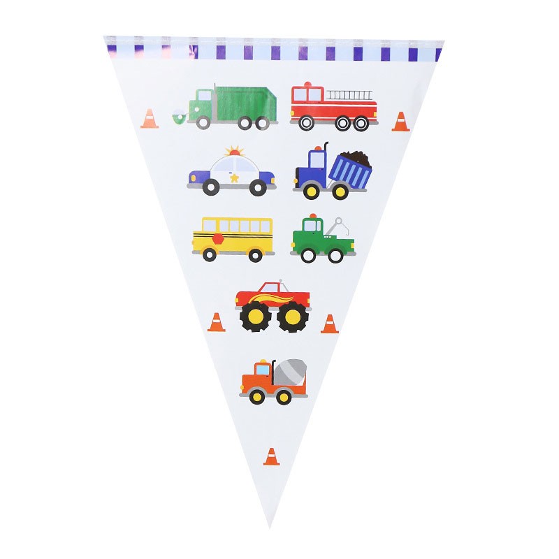 Get this tablecover to decorate your cake table and take some memorable photos for your party event! Featuring different types of vehicles 