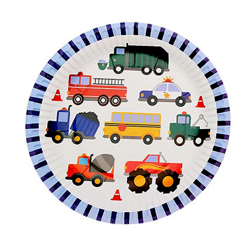 Plan a Transportation Fun party and make your child's birthday a special and unforgettable one. These party plates serves well to set your little star's table and definitely make good serving plates for your birthday cake