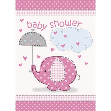 What a great way to invite your guest to the party and share the joy of your newly arrived baby girl with these lovely Cute Baby elephant with umbrella invitation cards.