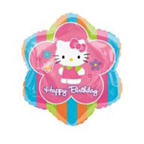 Celebrating Lynn's birthday with the Hello Kitty balloons. 