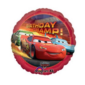 Lightning McQueen in a race in this Cars themed balloon feature for the birthday party.